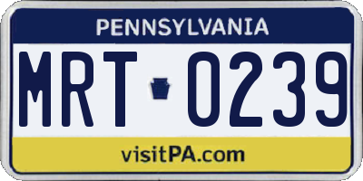 PA license plate MRT0239