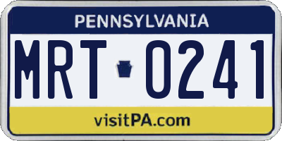 PA license plate MRT0241