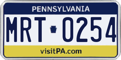 PA license plate MRT0254