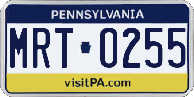 PA license plate MRT0255