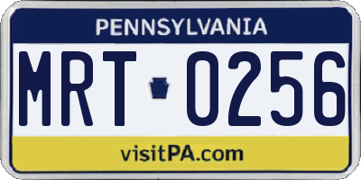PA license plate MRT0256