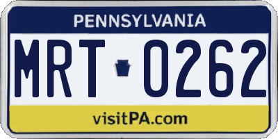 PA license plate MRT0262