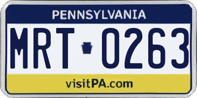 PA license plate MRT0263