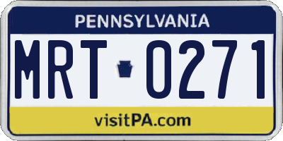 PA license plate MRT0271