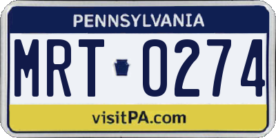 PA license plate MRT0274