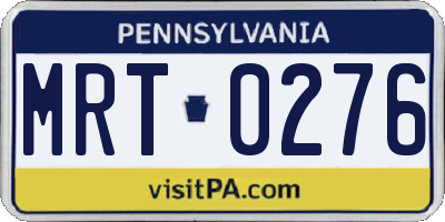 PA license plate MRT0276