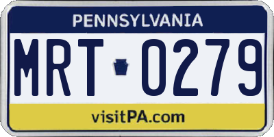 PA license plate MRT0279