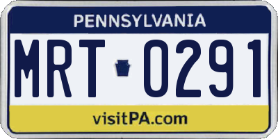 PA license plate MRT0291