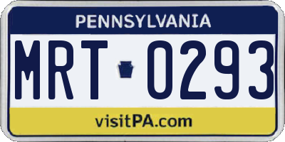 PA license plate MRT0293