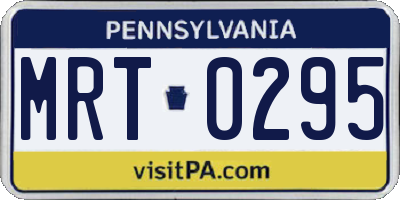 PA license plate MRT0295