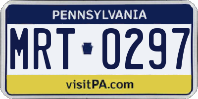 PA license plate MRT0297