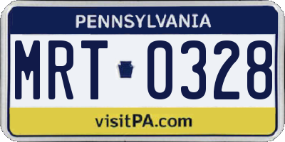 PA license plate MRT0328
