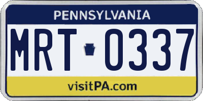 PA license plate MRT0337