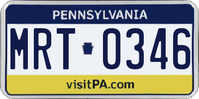 PA license plate MRT0346