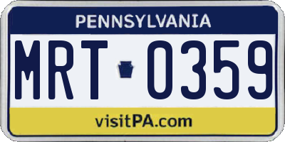 PA license plate MRT0359