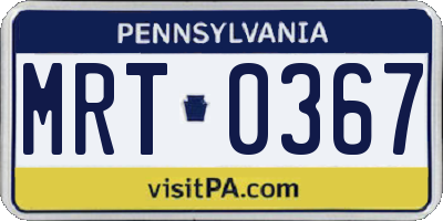 PA license plate MRT0367