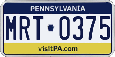 PA license plate MRT0375