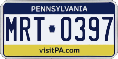PA license plate MRT0397