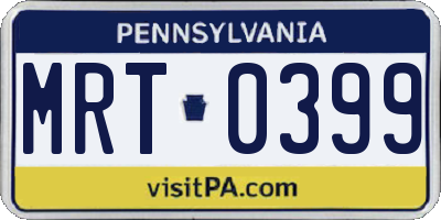 PA license plate MRT0399