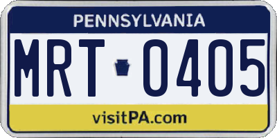 PA license plate MRT0405