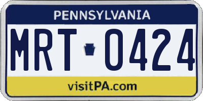 PA license plate MRT0424