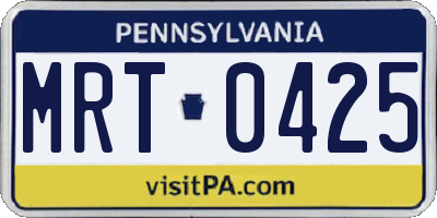PA license plate MRT0425