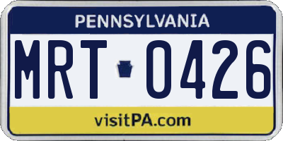PA license plate MRT0426