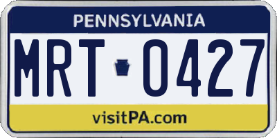 PA license plate MRT0427