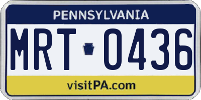 PA license plate MRT0436