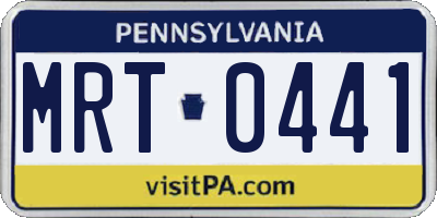 PA license plate MRT0441
