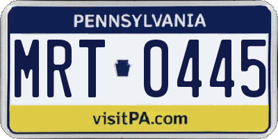 PA license plate MRT0445