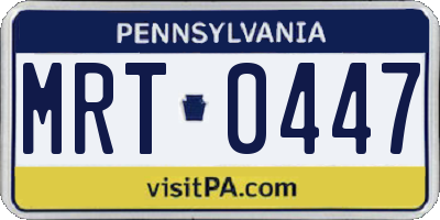 PA license plate MRT0447