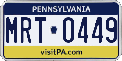 PA license plate MRT0449