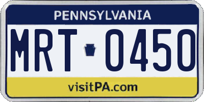 PA license plate MRT0450