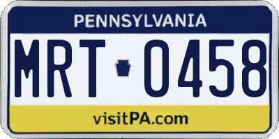 PA license plate MRT0458