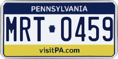 PA license plate MRT0459