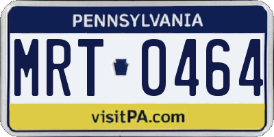 PA license plate MRT0464