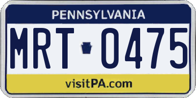 PA license plate MRT0475