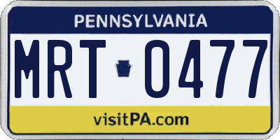 PA license plate MRT0477