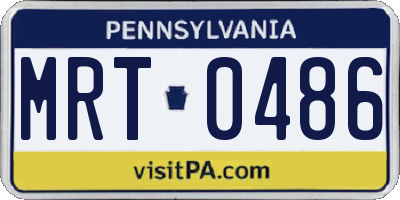 PA license plate MRT0486