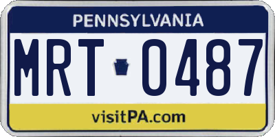 PA license plate MRT0487