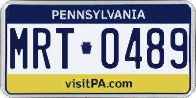 PA license plate MRT0489