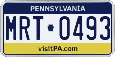 PA license plate MRT0493