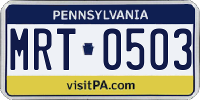 PA license plate MRT0503