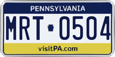 PA license plate MRT0504