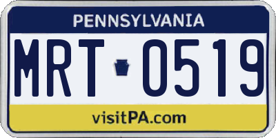 PA license plate MRT0519