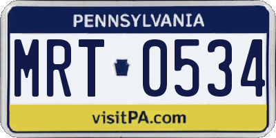 PA license plate MRT0534