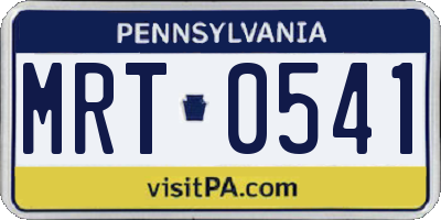 PA license plate MRT0541