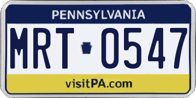 PA license plate MRT0547