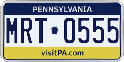 PA license plate MRT0555